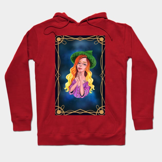 Fire hair virgo witch Hoodie by Raluca Iov